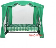 Садовые качели Arno-Werk  ОАЗИС ЛЮКС серо-зел/зеленый, 3-х мест., ф 51мм, +АМС, до 300кг (ПРОМО 2020