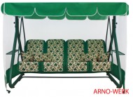 Садовые качели Arno-Werk  ДЕФА ЛЮСИ зеленый, 4-х мест., ф 63 мм, + АМС, до 400 кг