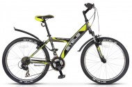 Велосипед 24' хардтейл STELS NAVIGATOR-410 антрацитовый/черный/лайм, 21ск.
