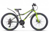 Велосипед 24' хардтейл, рама алюминий STELS NAVIGATOR-420 черный/серый/салатовый, 18 ск.