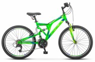 Велосипед 24' двухподвес STELS MUSTANG V неоновый-зеленый, 21 ск., 16' V020