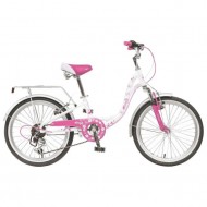 Велосипед 20' рама женская, алюминий NOVATRACK BUTTERFLY белый-розовый, 6 ск., 20SH6V.BUTTERFLY.PN9