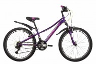Велосипед 24' рама женская NOVATRACK VALIANT фиолетовый, 18 ск., 12' 24SH18V.VALIANT.12VL22