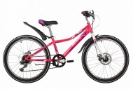 Велосипед 24' рама женская NOVATRACK ALICE диск, розовый, 6 ск., 10' 24SH6SD.ALICE.10PN21